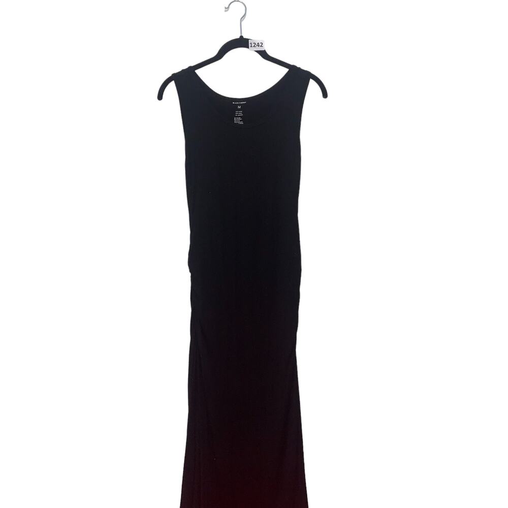 BLACK CHERRY, Women's, Midi, Ribbed, Sleeveless, Dress, Size M, Black